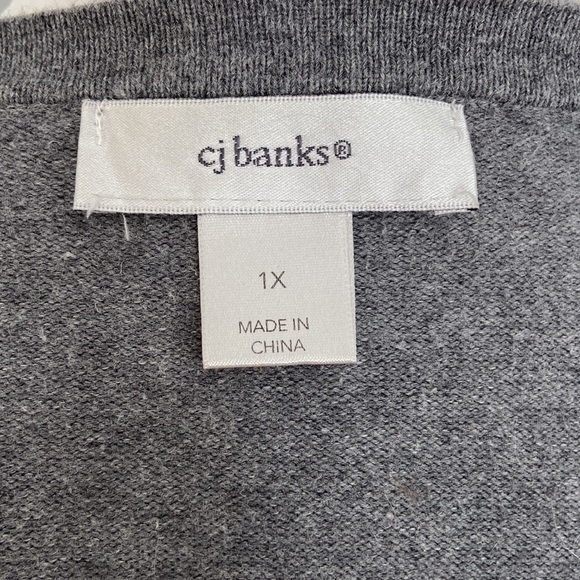 CJ Banks Striped Cardigan Sweater Tank Set - Picture 6 of 8